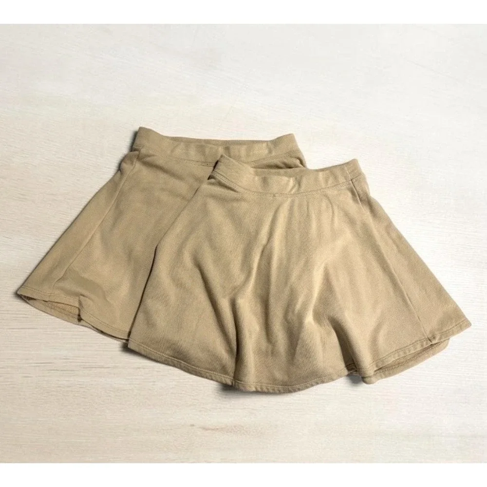 Children's Place XXL SZ 16 Girls Uniform French Terry Skort 2-Pack - Tan